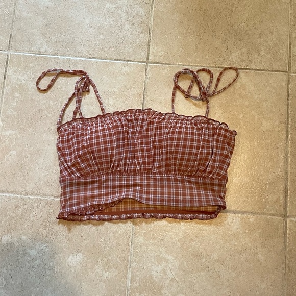 Hollister gilly hicks gingham mesh square neck bralette - Picture 2 of 5